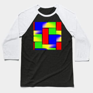 Colorful rectangles: red, blue, green and yellow Baseball T-Shirt